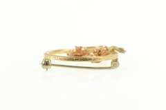 Gold Filled 3D Ornate Rose Oval Swirl Floral Statement Pin/Brooch
