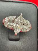 CERTIFIED LADIES 14K WHITE GOLD DIAMOND ENGAGEMENT RING. 2.77 CARATS.