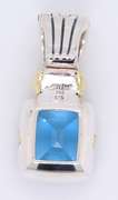 Lagos Two Tone Blue Topaz Glacier Silver and Gold Enhancer Pendant