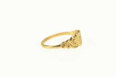 10K Yellow Gold F E Monogram Cursive Initial Heart Child Baby Ring