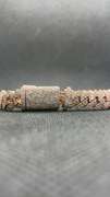 NEW LUXURY 10K ROSE GOLD MIAMI CUBAN 9.30 CARATS DIAMOND BRACELET