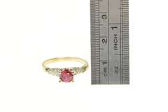 14K Yellow Gold 1940's 0.93 Ctw Spinel Diamond Engagement Ring