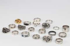 316L Stainless Steel Ring Set Various Styles & Styles (20 Ring Lot)