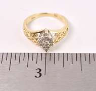 Dainty Diamond Cluster Ring in 14K Yellow Gold