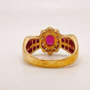 18kt Solid Yellow Gold, Ruby, & Diamond Ring