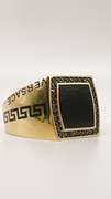 Men's 14kt Solid Yellow Gold, Onyx, & CZ  VERSACE Ring