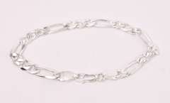 Figaro Sterling Silver Bracelet