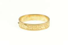 Gold Filled Elaborate Floral Leaf Vine Pattern Bangle Bracelet