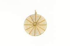 18K Yellow Gold 3D Elaborate Woven Spider Web Halloween Charm/Pendant