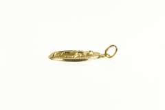 14K Yellow Gold Oval Virgin Mother Mary Christian Faith Jesus Pendant