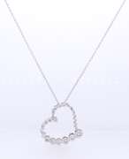 Dazzling White Gold Graduated Diamond Heart Shaped Pendant on Chain