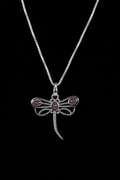 Sterling Silver Star Ruby Dragonfly Gemstone Pendant