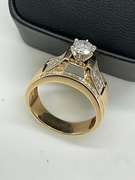 CERTIFIED LADIES 14K GOLD AND DIAMOND ENGAGEMENT RING