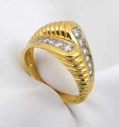 Stylish Ring Looking Like 2 Diamond Rings