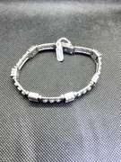 UNIQUE 14K ROUND BRILLIANT MENS WHITE GOLD DIAMOND BRACELET