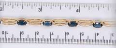 Attractive Yellow Gold Blue Sapphire and Diamond Tennis Bracelet