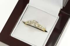 14K Yellow Gold 1940's Three Stone Diamond Vintage Promise Ring