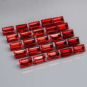 Nice 8.12ct emerald cut cherry red Garnet set