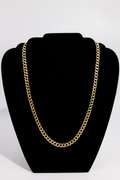 14K Yellow Gold 7mm Pave Curb Link Chain 24 Inch