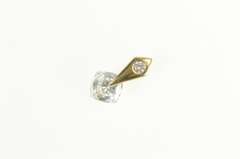 14K Yellow Gold Faceted Cushion Cubic Zirconia Geometric Pendant