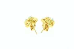 14kt Gold Plated Sterling Silver & Emerald Earrings edged with Diamonds