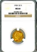 1928 $2½ Indian Gold Piece in NGC MS64