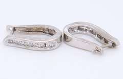Sparkling White Gold Diamond Hoop Earrings