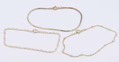 Group Lot of 3 Vintage 925 Sterling Silver Bracelets