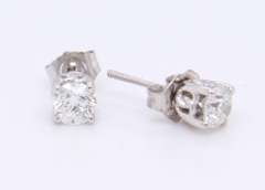Elegant White Gold Diamond Stud Earrings