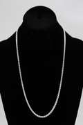 .925 Italian Sterling Silver 3.4mm Wheat Chain Necklace 24 Inches