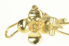 Sterling Silver Dogwood Flower CZ Cluster Clip Back Earrings