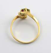 Unusual Peridot & Ruby Ring