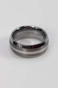 Men's Tungsten Carbide Two Tone Thin Stripe Wedding Band Comfort Fit Ring Size 6