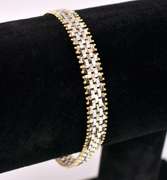 Wonderful Weave Style Fancy Link Bracelet in 14K Two-Tone Gold