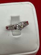 CERTIFIED LADIES PLATINUM AND DIAMOND RING