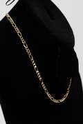 14k Yellow Gold Solid Figaro Link Chain 3.3mm Necklace 16"