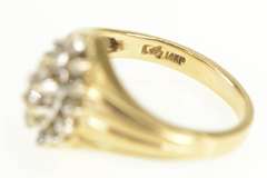 14K Yellow Gold Marquise Diamond Cluster Halo Classic Ring