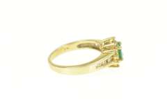 14K Yellow Gold 0.50 Ctw Emerald Diamond Halo Engagement Ring