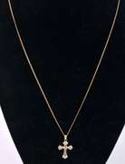 Sensational Cross Pendant Necklace in 14K and 10K Two-Tone Gold