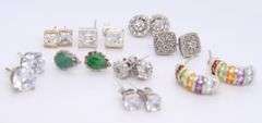 Group Lot of Vintage 925 Sterling Silver Earrings