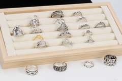 Sterling Silver Ring Assortment Various Sizes & Styles (20 Ring Lot)