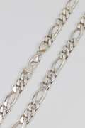 .925 Italian Sterling Silver 11mm Figaro Link Chain Necklace 20.5 Inches