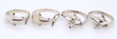 Group Lot of 4 Vintage 925 Sterling Silver Rings