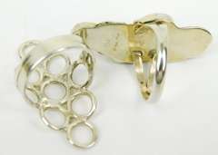 2 Vintage Elongated Sterling Silver Rings, Size 7