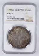 AU58 1798 CM MB Russia 1 Rouble - Graded NGC