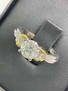 CERTIFIED LADIES 18K AND PLATINUM DIAMOND ENGAGEMENT RING