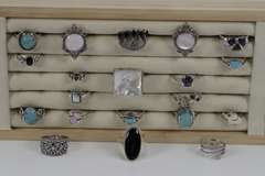 Sterling Silver Ring Assortment Various Sizes & Styles (20 Ring Lot)