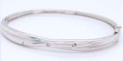 Dazzling White Gold Diamond Hinged Bangle Bracelet