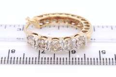 Sparkling Yellow Gold Champagne Diamond Hoop Earrings