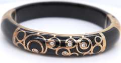 Gold Plated Silver CZ Resin Bangle